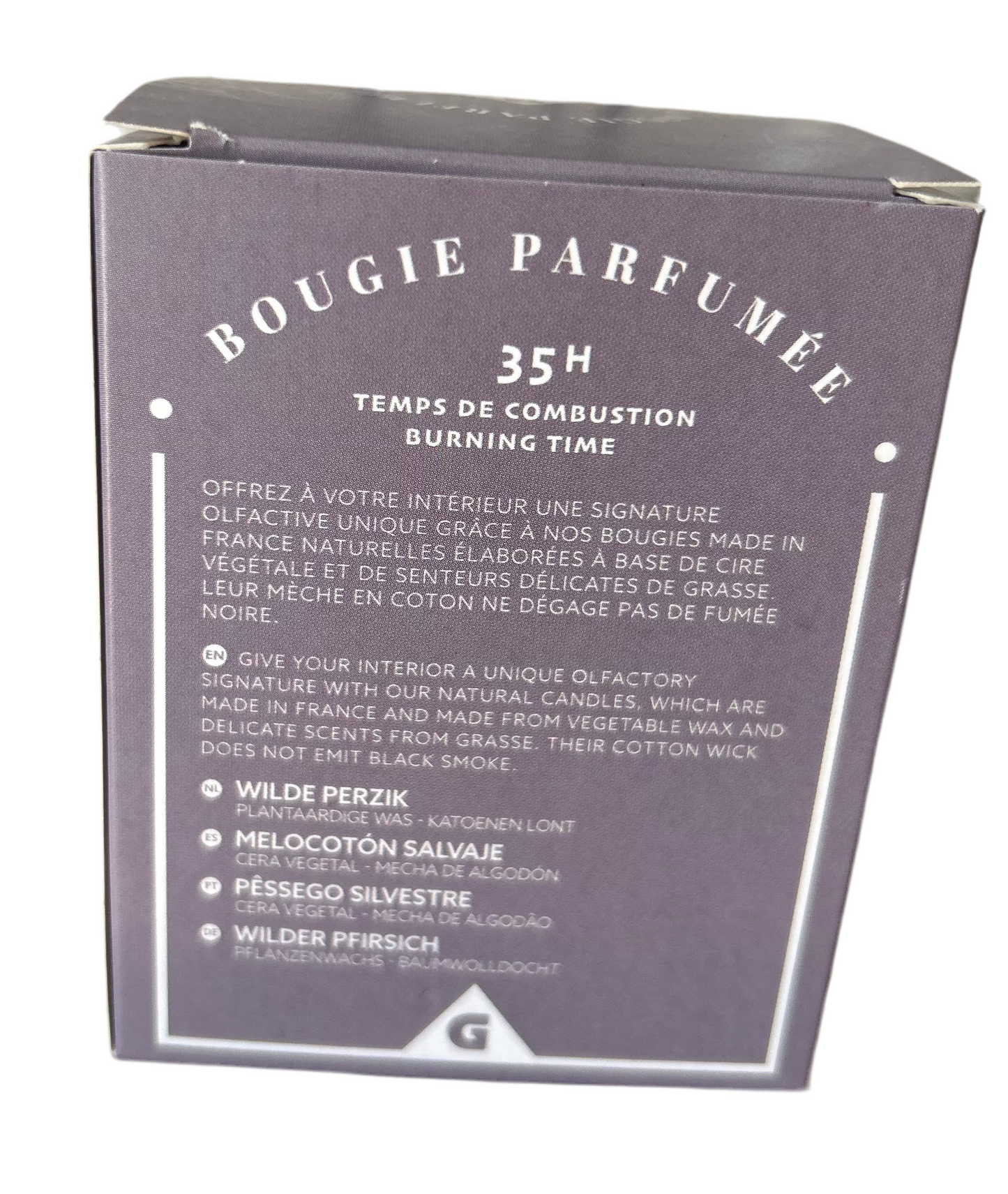 Bougie cire végétale pêche sauvage