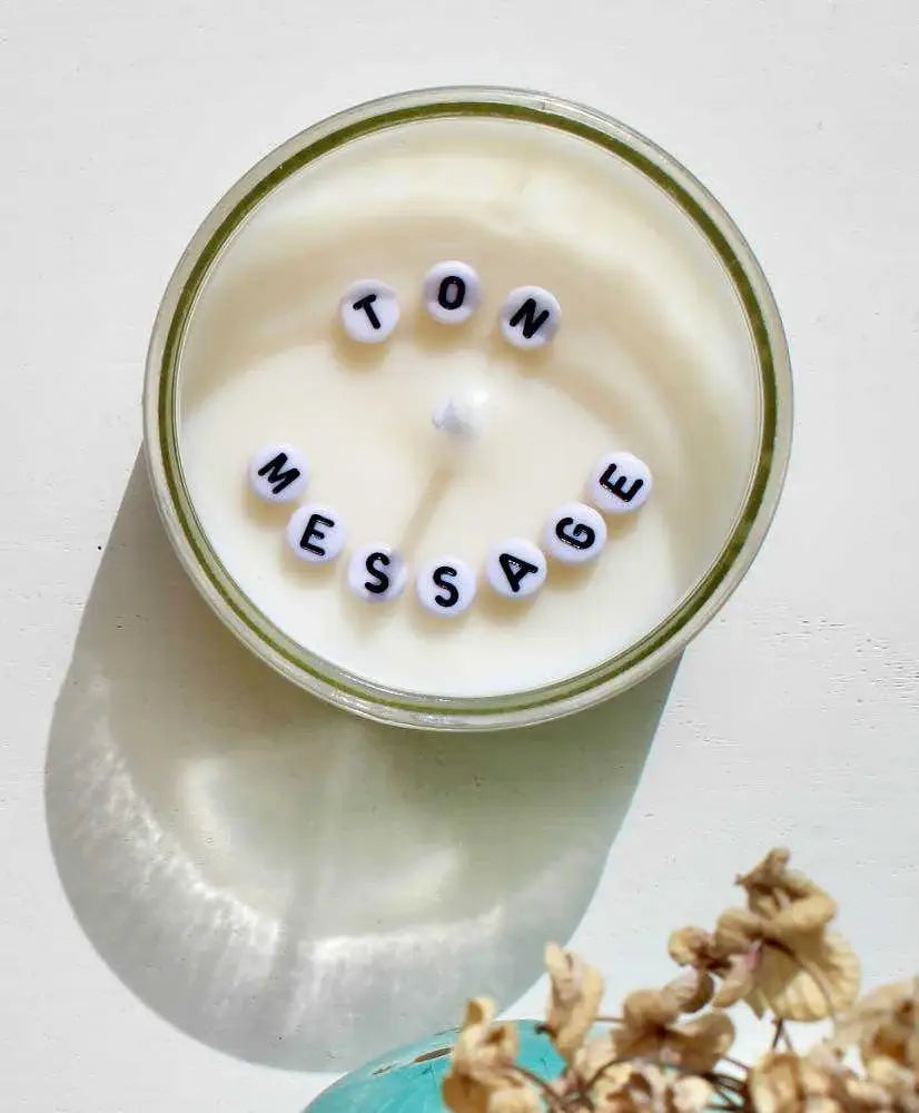 Bougie parfumée | Message caché " BONHEUR"