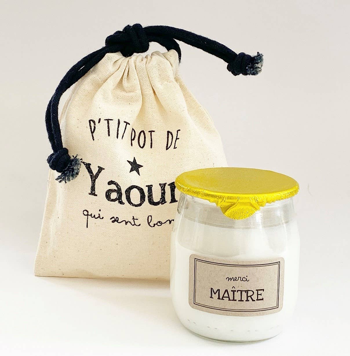 Bougie Végétale "Pot De Yaourt Maître" Miel
