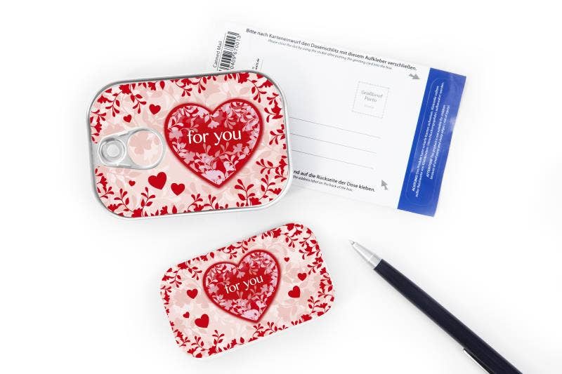 Boîte Courrier en conserve « coeurs »