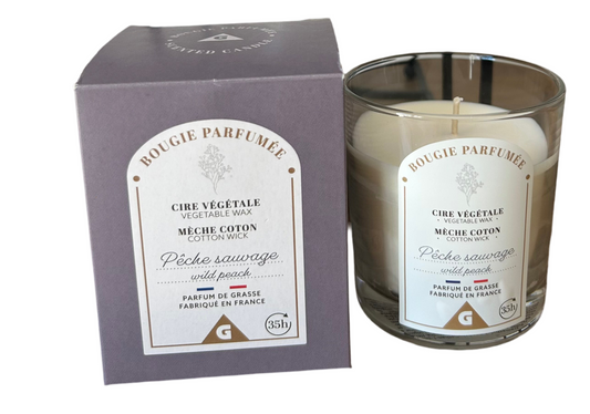 Bougie cire végétale pêche sauvage