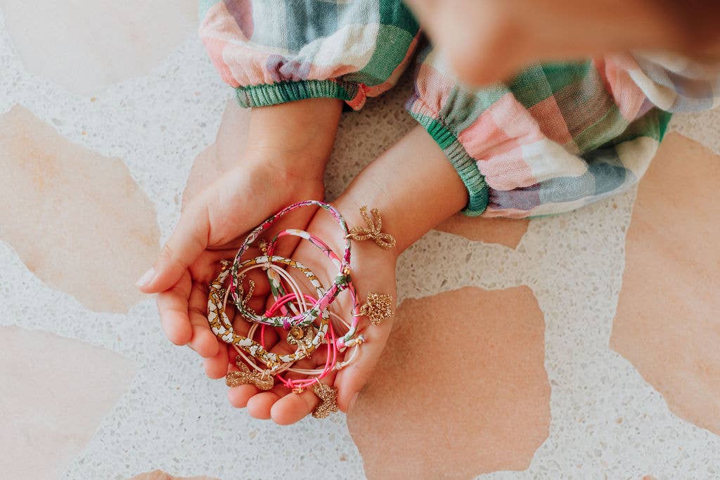 Bracelet Liberty Crimson Pink (nœud doré)