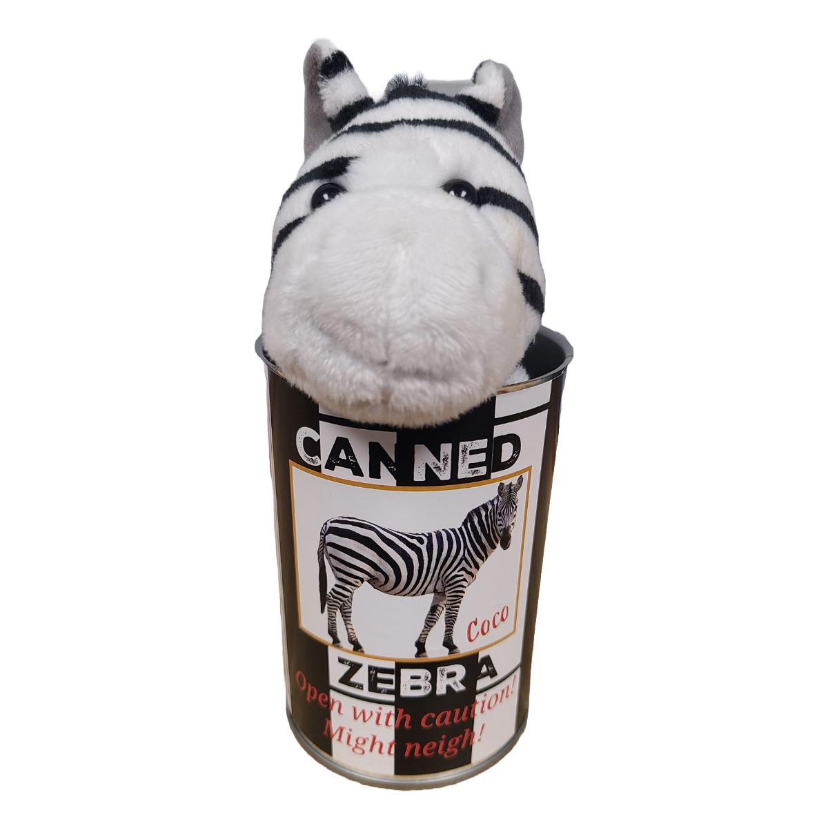 Peluche Coco the Canned Zebra - Animal en peluche avec blagues amusantes